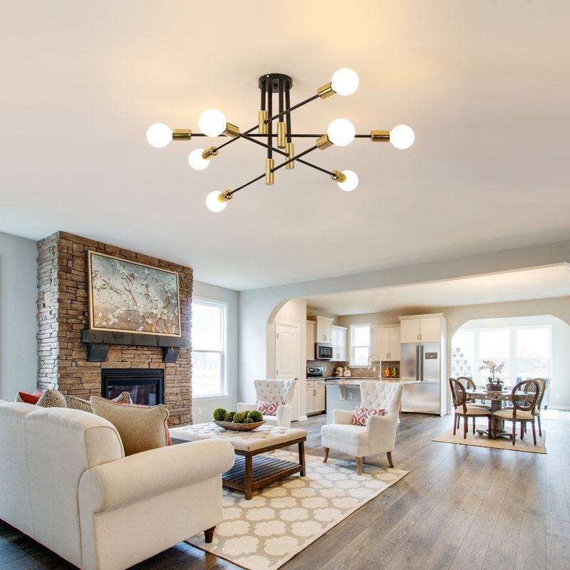 8-Light Sputnik Sphere Semi Flush Mount