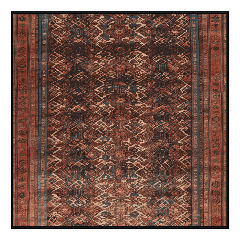 Tapis brun lavable à la machine, Carré 5 pi