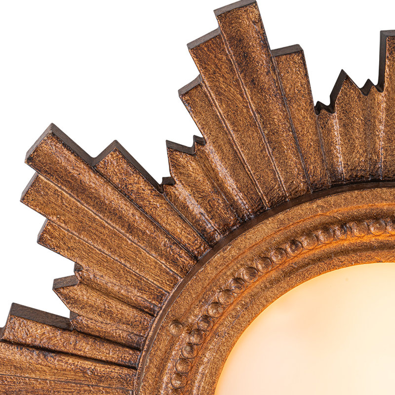 Sunburst 2-Light Dimmable Flush Mount , Brown