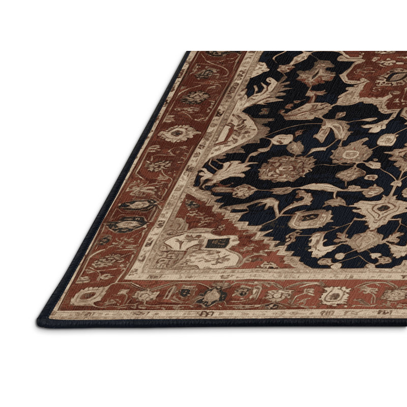 Machine Washable Persian Brown Area Rug, Square 6'