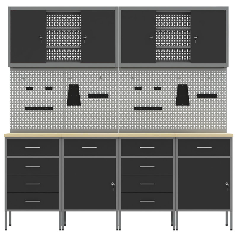 Work Cabinet with Drawer, Black