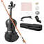 Ensemble de violon 4/4, violon acoustique en bois avec étui rigide, noir
