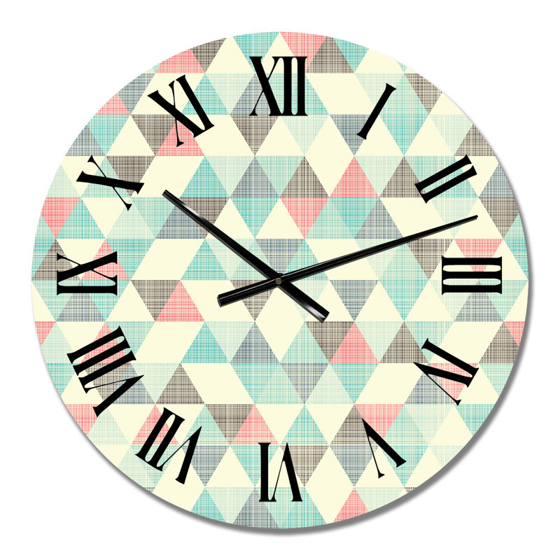 Multicolore triangulaire géométrique I - horloge murale à motifs, Petit