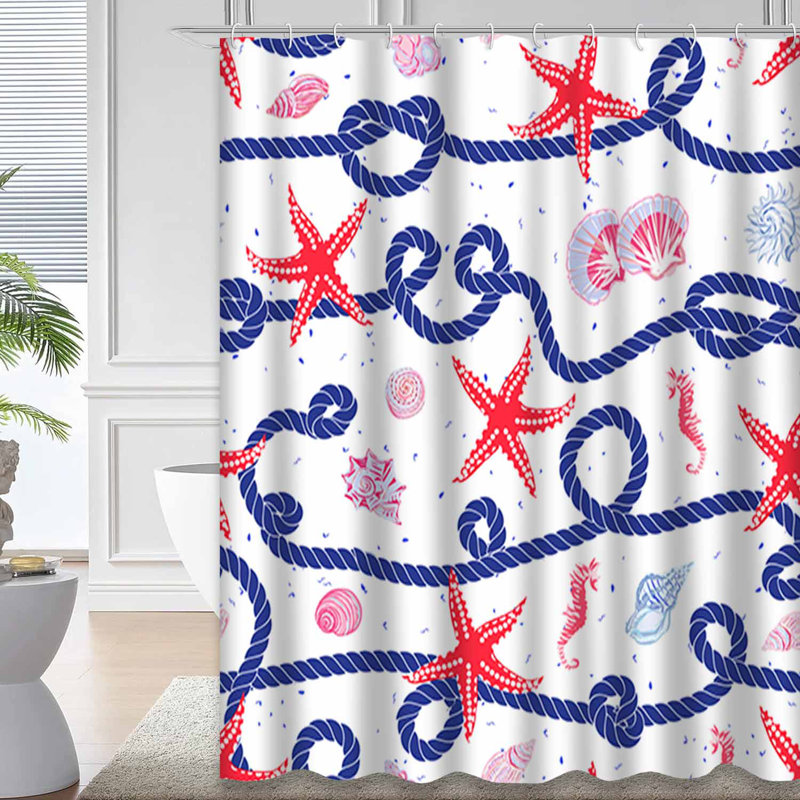 Rideau de douche blanc avec 12 crochets, L 72 po x l 84 po