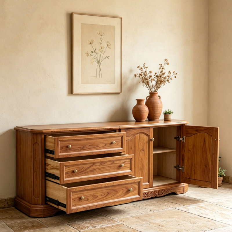 Large-Capacity Solid Wood Sideboard