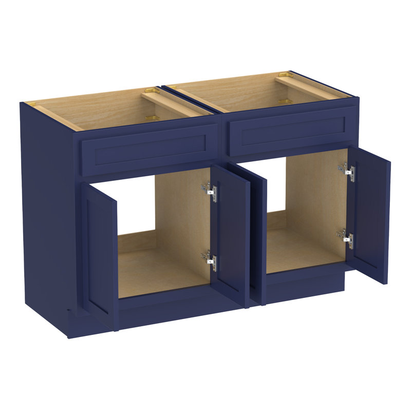 48" Double Bathroom Vanity Base Only, Blue