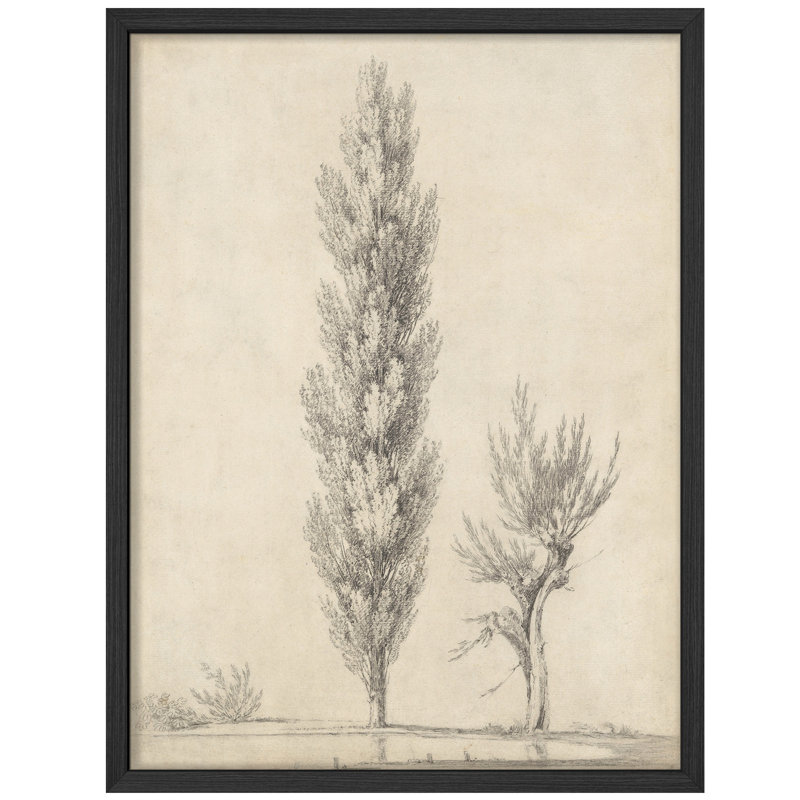 "Grand arbre, ferme rustique, œuvre d'art, affiches encadrées, salle de bain, petit art mural", Noir, H 14 po x l 11 po