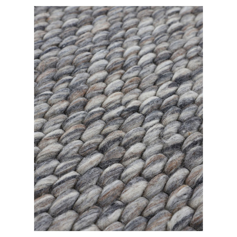 Handcrafted Wool Rug in Grey Melange, Rectangle 240 x 340cm