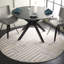 Tapis rayé bleu / ivoire en laine / coton touffeté à la main Nedin-73081120
