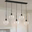 Luminaire suspendu pour îlot de cuisine noir mat à 5 lumières Concow-1231151534