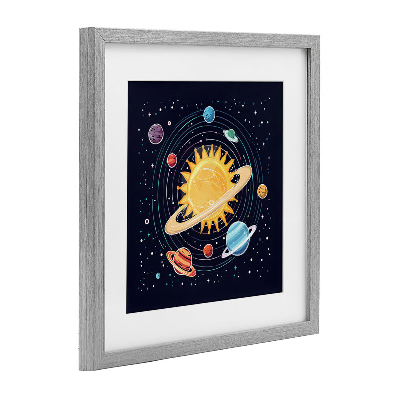 «Solar System Planets Orbit», reproduction encadrée sous verre, design by Creative Studio, H 13 po x l 13 po
