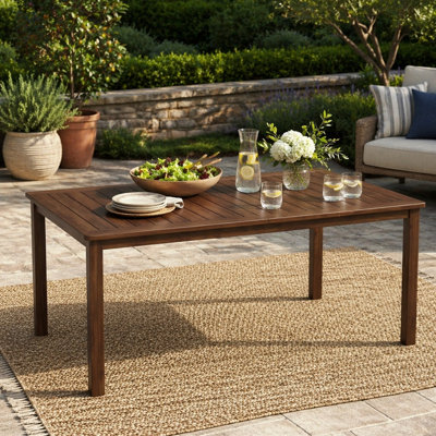 Table de salle à manger | Bois d'acacia | Brun foncé | L 29,53 po x l 68,90 po x H 33,46 po