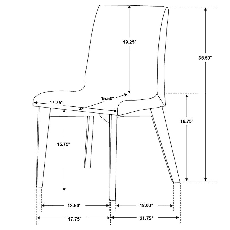 Chaise d'appoint rembourrée (ensemble de 2)