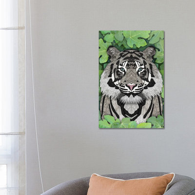 White Jungle Tiger by Angelika Parker - Wrapped Canvas Print