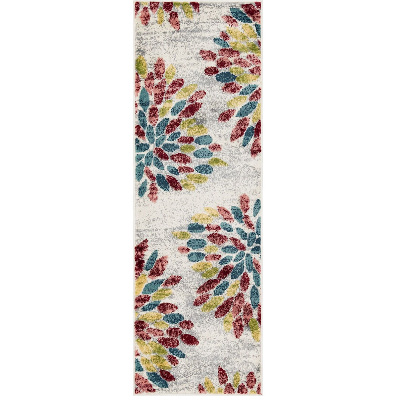 Tapis abstrait Aamia, Tapis de couloir 2 pi x 6 pi, Multi