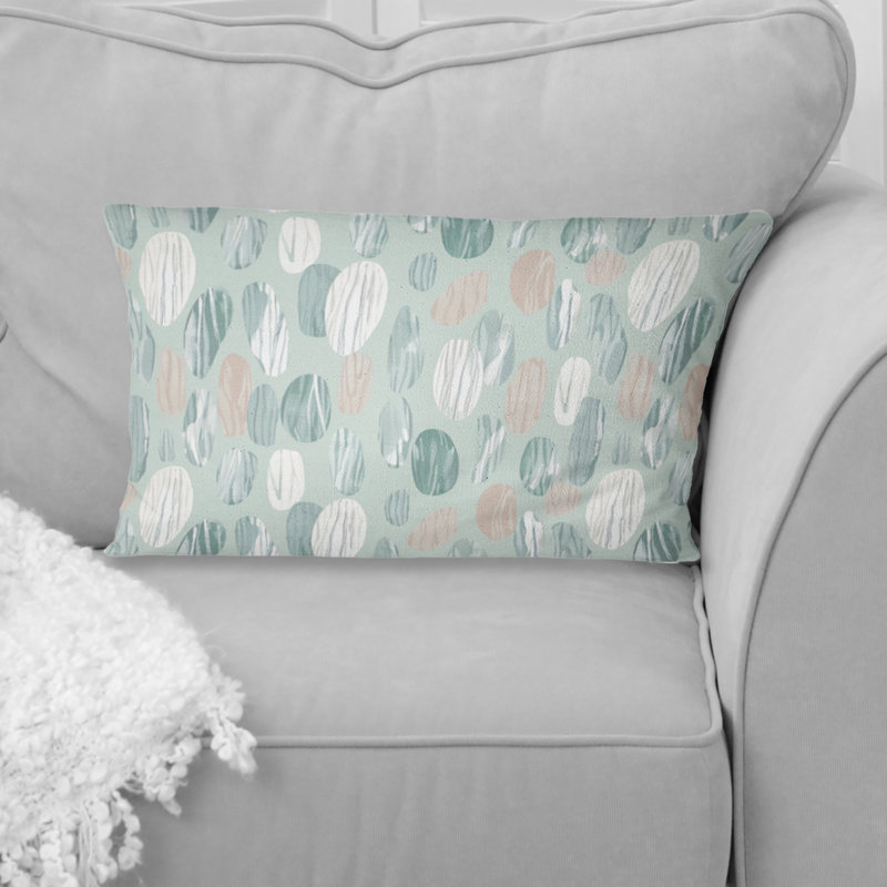 Blue Boho Circles - Coussin lombaire Boho