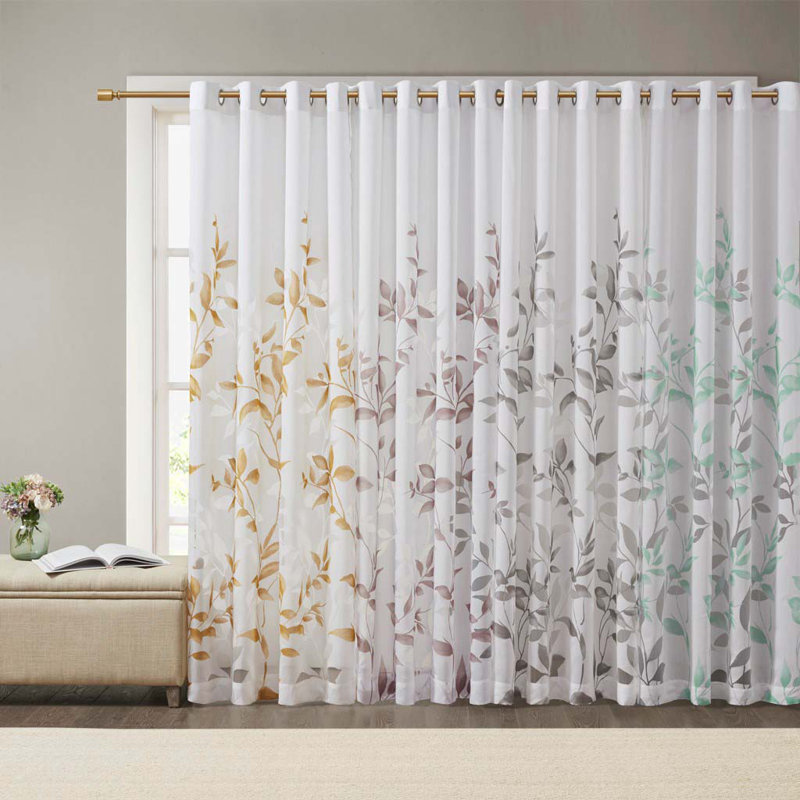Panneau de rideau Burnout Printed (seulement 1 panneau PC), Grey, 50" W x 95" L