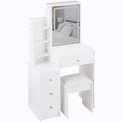 Ray Cabinet Vanity Table with Padded Stool