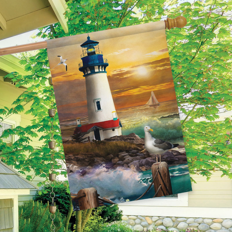 Sunset Lighthouse Summer House Flag