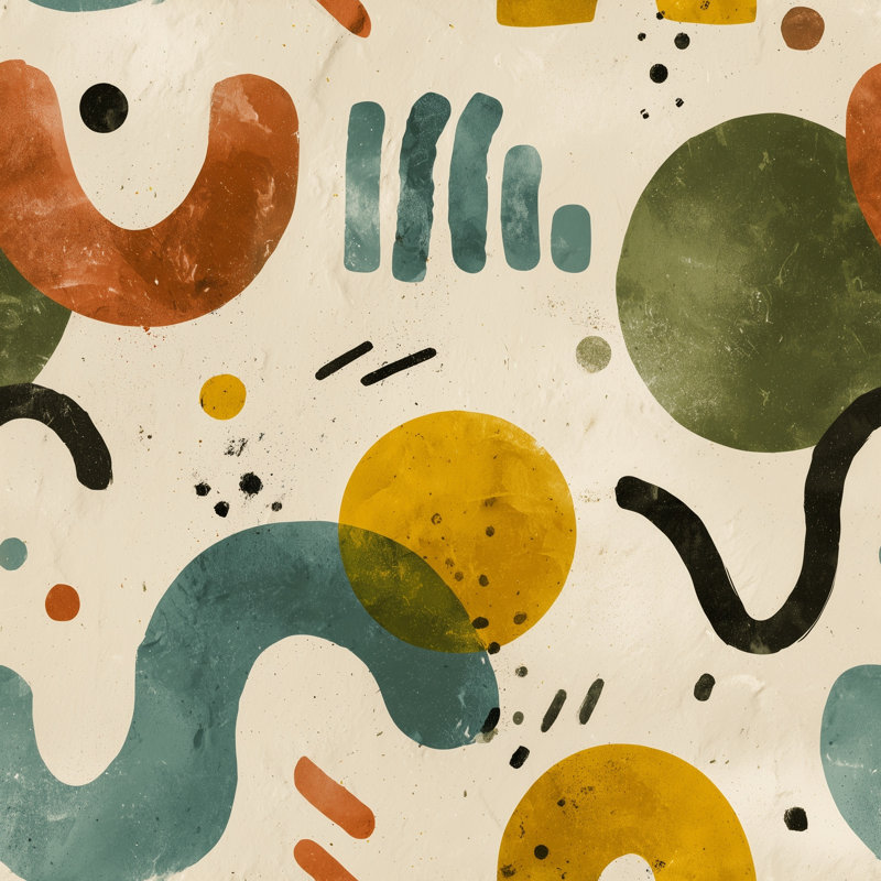Papier peint moderne Mid Century, Peler et coller