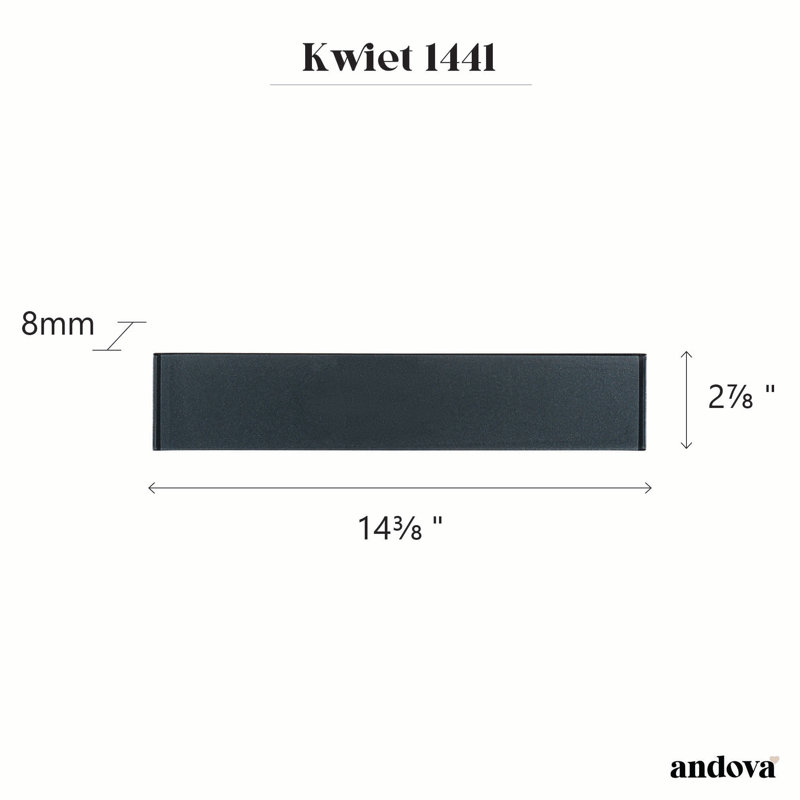 Kwiet 3" x 14" Glass Metal Look Subway Tile, Depth