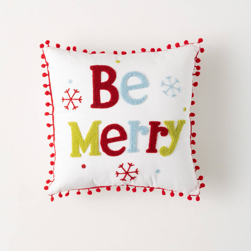 Coussin décoratif 14 "Be Merry Holiday Christmas, multicolore
