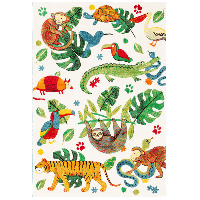 Mcconkey Machine Woven Green Rug, Rectangle 80 x 150cm