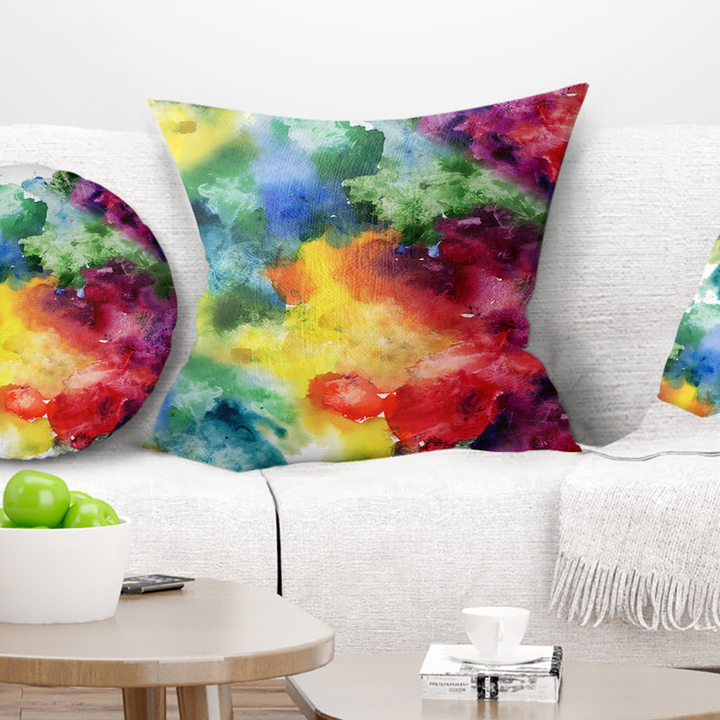 Texture abstraite aquarelle - coussin abstrait imprimé, Coussin décoratif, 16 po x 1 po