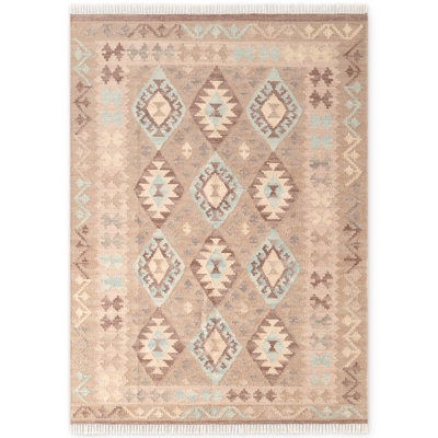 Dune Kilim Rug by Hanse Home - Natural Living Room Rug Wool Handwoven Afghan Kilim Living Room, Bedroom