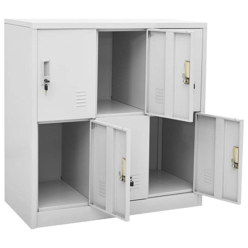 Locker Cabinet - Light Grey 35.4”X17.7”X36.4” Steel Storage Unit, Adjustable Shelves, Secure Locking Design, Light Grey