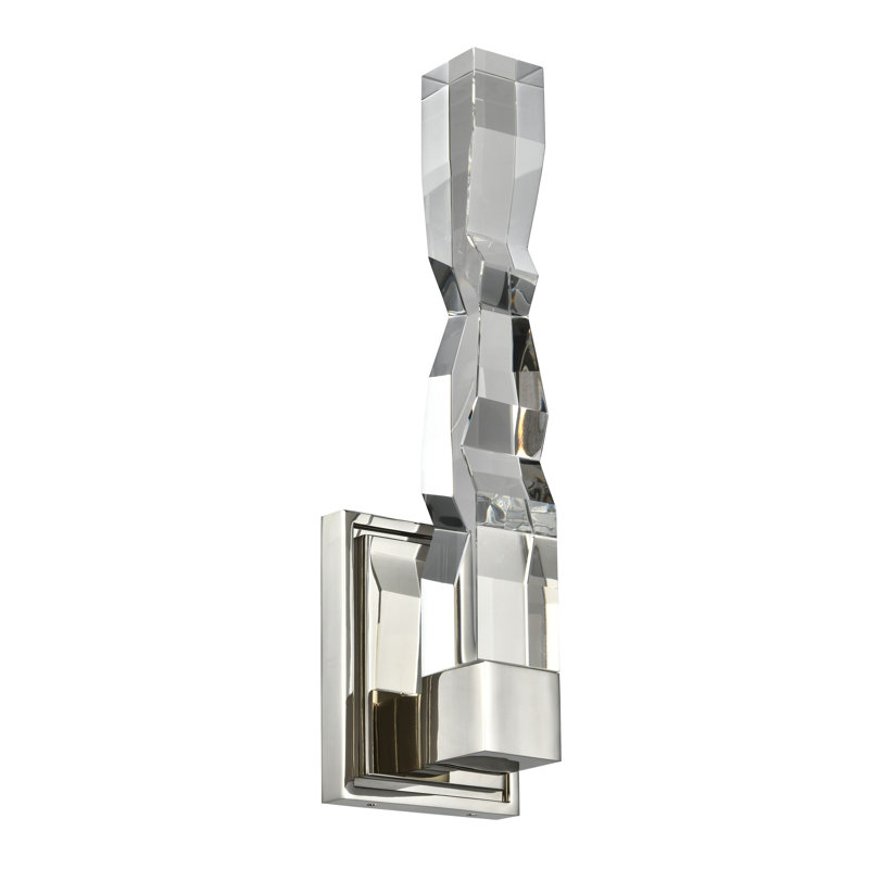 Mamadim 1 - Light LED Armed Sconce, 16" H x 4.5" W x 3.5" D, Polished Nickel