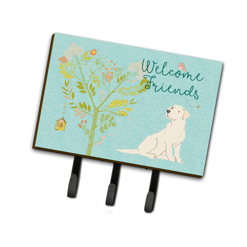 Metal Wall Organizer with Key Hooks, Labrador Retriever