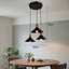  Luminaire suspendu industriel 3 lumières, luminaires suspendus réglables en métal noir, douille de culot E26, luminaire suspendu pour cuisine, salle à manger, café (ampoule non incluse)