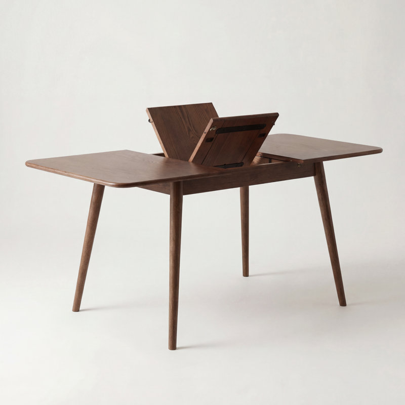 Table de salle à manger extensible en chêne massif de 47 à 63 po Fjord, H 30 po x L 47 po x l 32 po, Chêne brun