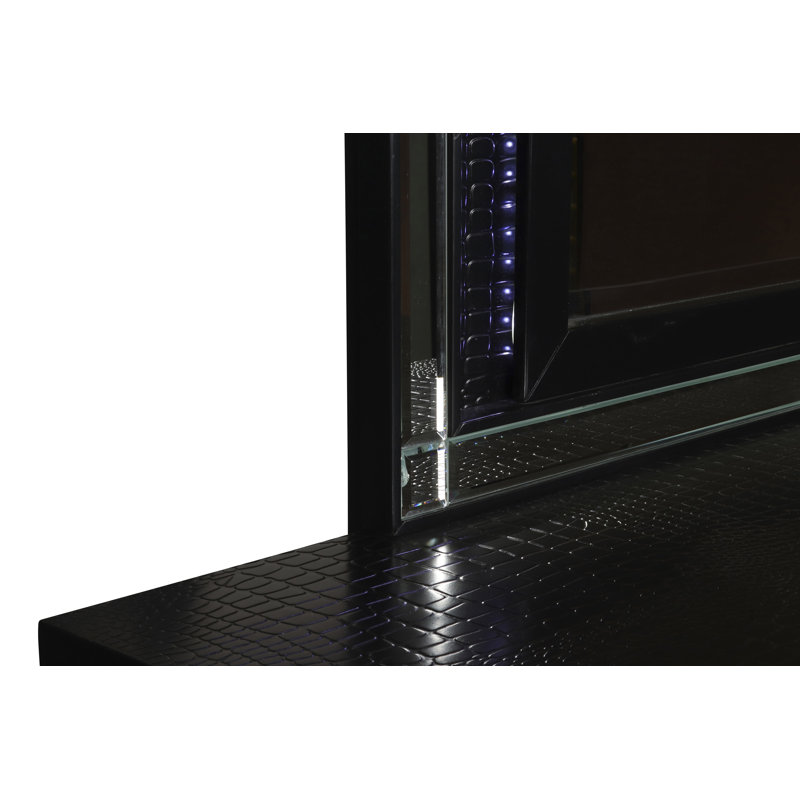 Sherley Flat Wall Mirror, Black