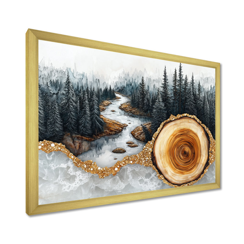 Giedrutis - Landscapes Canvas Art Print, H 24 po x l 32 po, Cadre flottant, Doré