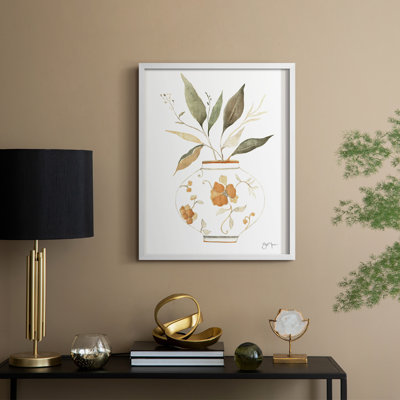 «Neutral Floral II», reproduction encadrée - bois massif