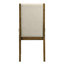 Ensemble de salle à manger rectangulaire 5 pièces avec aura fabriquée à la main, table brune et sièges rembourrés en tissu neutre pour un look formel, chaises en bois massif avec agencement de pièce en textile doux