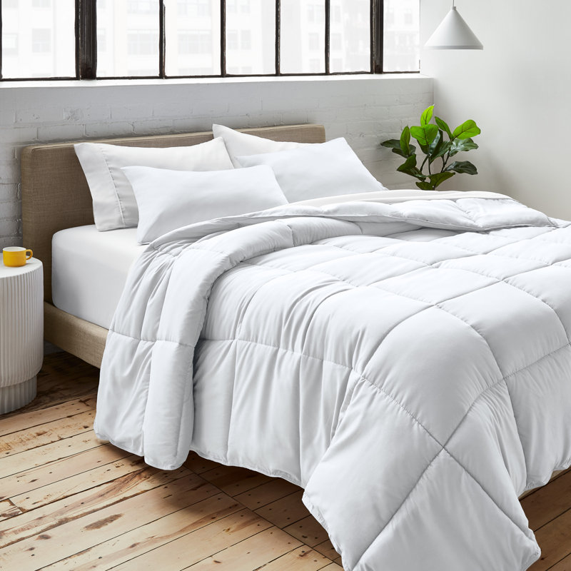 Bare Home Duvet and Pillowcase Set, Double, White