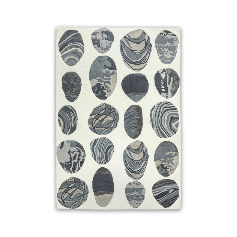 Tapis lavable à motifs abstraits et marbrés, Rectangle 3'3" x 4'11"