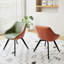 Table basse ronde moderne avec rangement et 2 chaises de salle à manger en polyuréthane, conception rayée en anneau pour la cuisine et la maison, peu encombrante et élégante