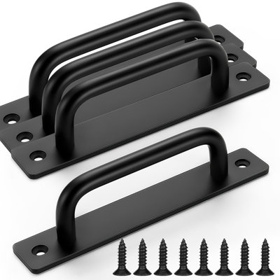 Sliding Door Handle 4 Pack 5.91" Aluminum Pulls for Bifold Matte Black