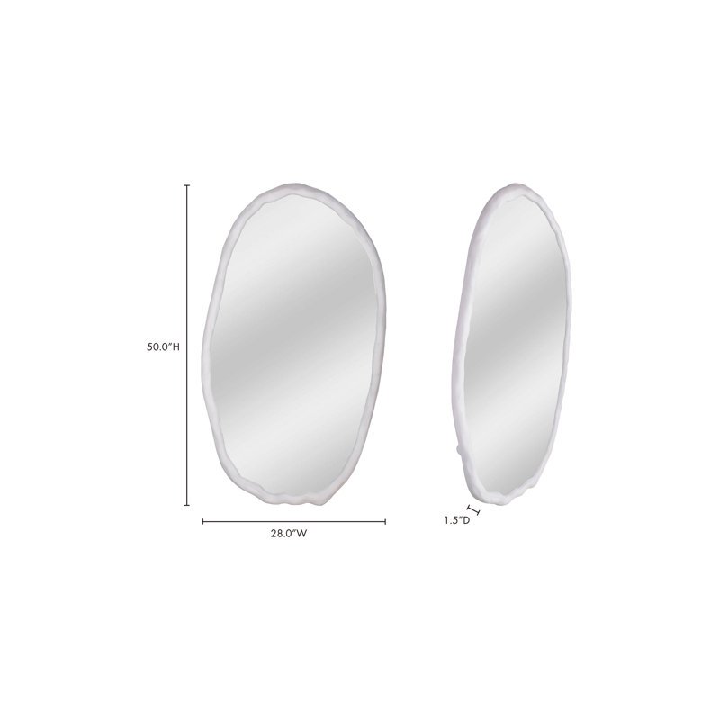 Nola Aluminum Novelty Mirror, 50" x 28", White