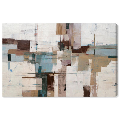 Earth Tone Grid Boho Art Canvas Print by Art Remedy
