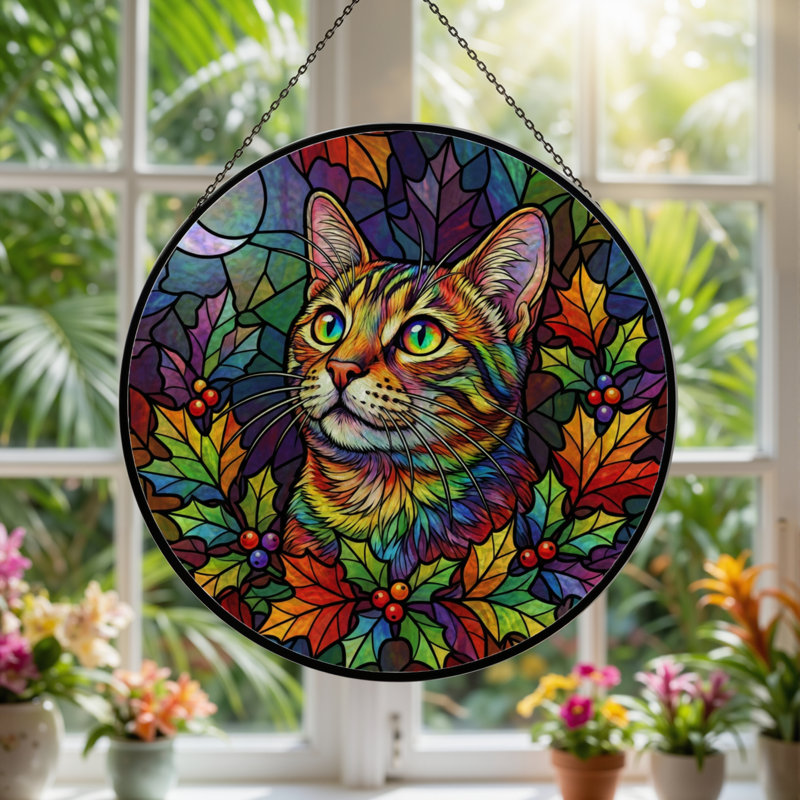 Vitrail pour chat 12 "H 12", H 12 po x l 12 po