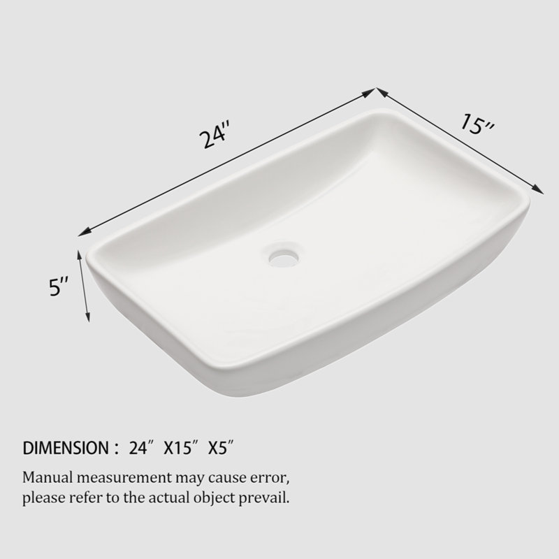 Go Peak Track 15'' Ceramic Rectangular Bathroom Sink