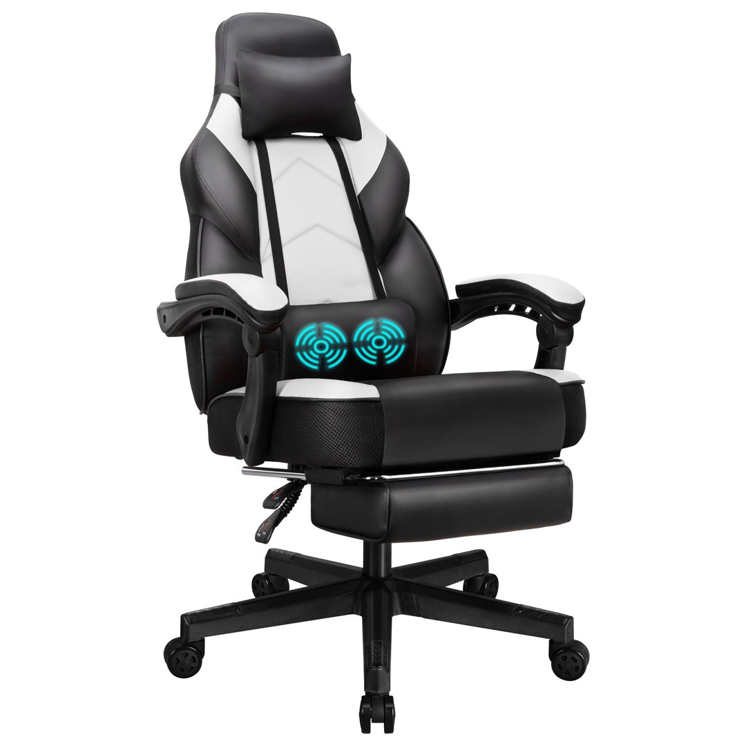 Ergonomic Gaming Chair with Footrest and Lumbar Support Inbox Zero Upholstery 
