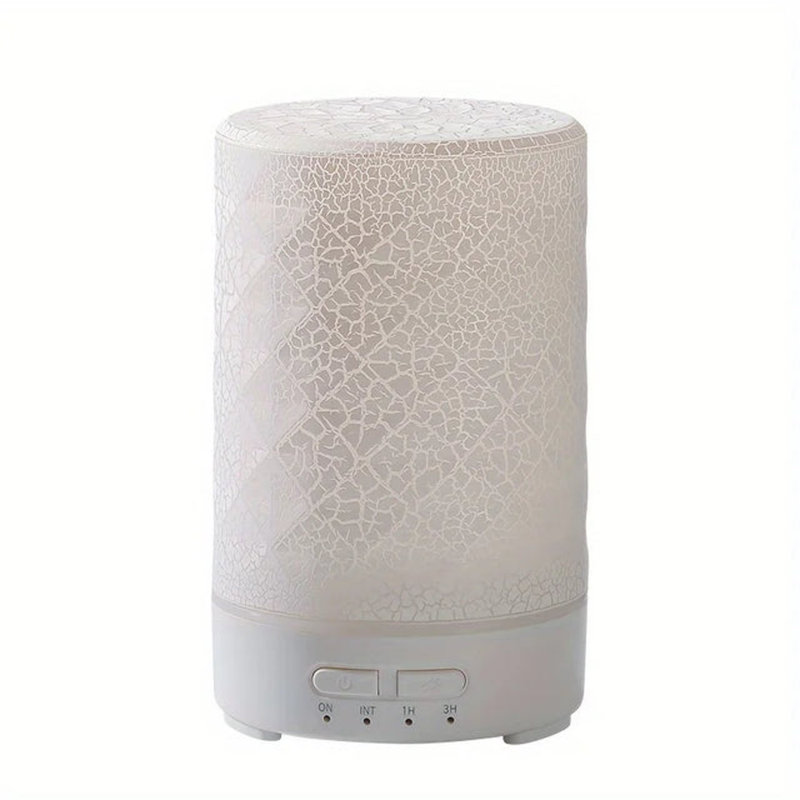 Humidificateur alimenté par USB avec diffuseur d'huiles essentielles 150 ml avec lumières DEL 7 couleurs, Blanc