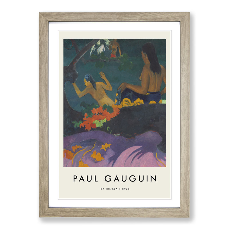 By the Sea by Pierre-Auguste Renoir - Picture Frame Art Prints, 36cm H x 27cm W x 2cm D, Oak