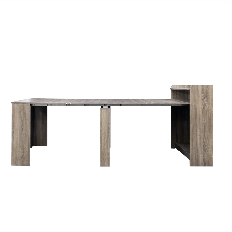 Modern Extendable Dining Table with Storage, Natural